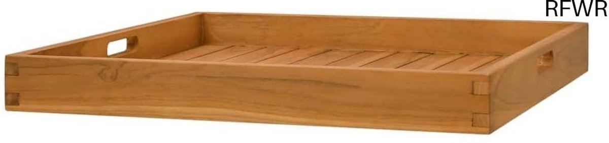 RFWR® Dienblad 60x60 cm van massief teakhout - Duurzaam en veelzijdig serveergerei voor keuken en eetkamer
