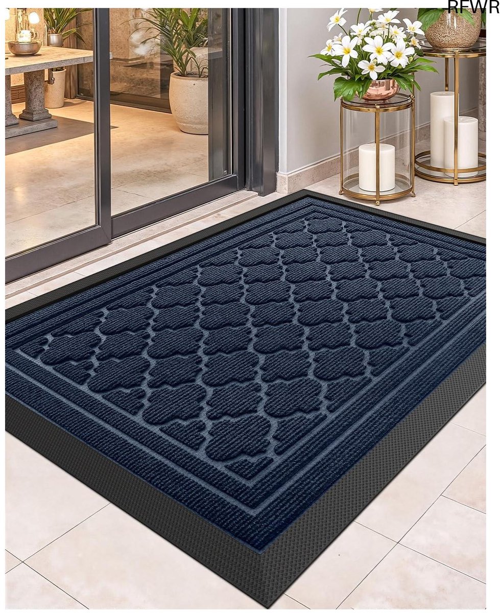 RFWR Antislip Buitendeurmat 90x150cm - Robuust, Wasbaar en Weerbestendig Blauw
