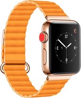 Allecto Premium - Echt Lederen Armband Magneet Metalen Lus Gesp voor Apple Watch - Geschikt voor iWatch Serie 1 t/m 8/SE - Horlogeband - Mode - Vrouwen en Mannen - Diverse Maten