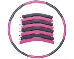 Fitness Hoelahoep - Waist Trainer - Weighted Hula Hoop - 1 KG - Ø 95 cm - Afvallen & Buikspieren - Roze/Zwart