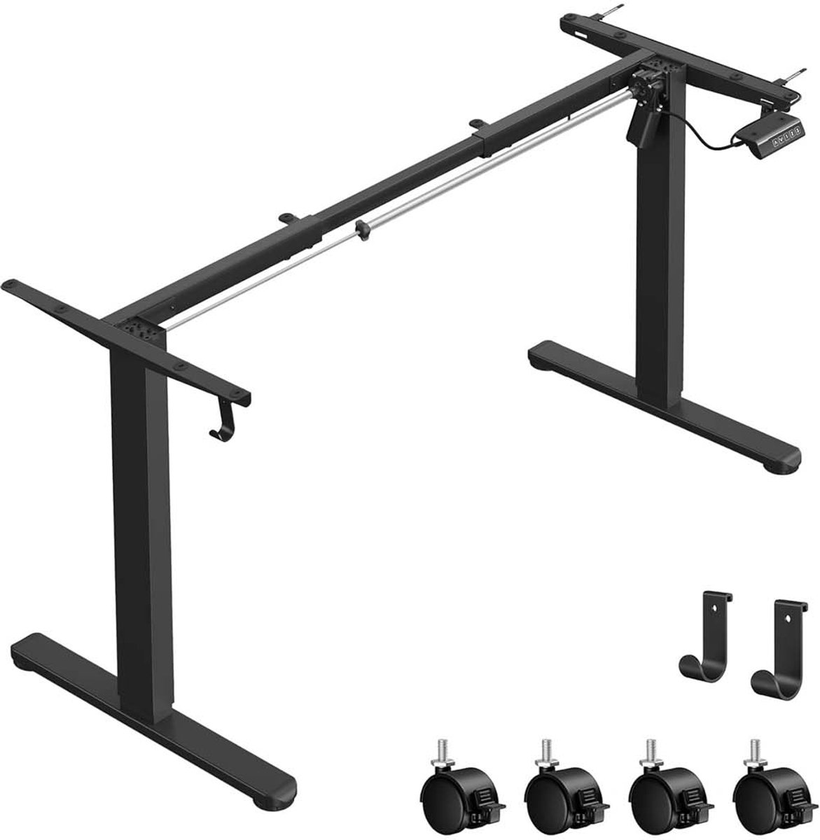 Hoogte -verstelbaar bureauframe - Elektrisch staande bureau - Sit -Stand Desk Base - Stille bediening - 58,5 x (80-150) X (72-118) cm