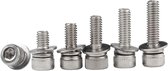 Allecto Plus - Roestvrijstalen M6 Hexagon Inbusbouten met Veerring Combinatie - 20 stuks