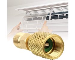 R410a Adapter 1/4inch Male naar 5/16inch Female SAEs - Geschikt voor R410a Mini Split System Airco's - Sterke prestaties & stabiele verbinding - Koeltechniek Accessoire met Slangpomp Koppeling
