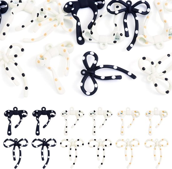 Crafans 40 stuks strik oorbel bengelen bedels strik legering hanger gouden strik bengelen bedels diverse strik hangers voor doe-het-zelf oorbel ketting sieraden maken