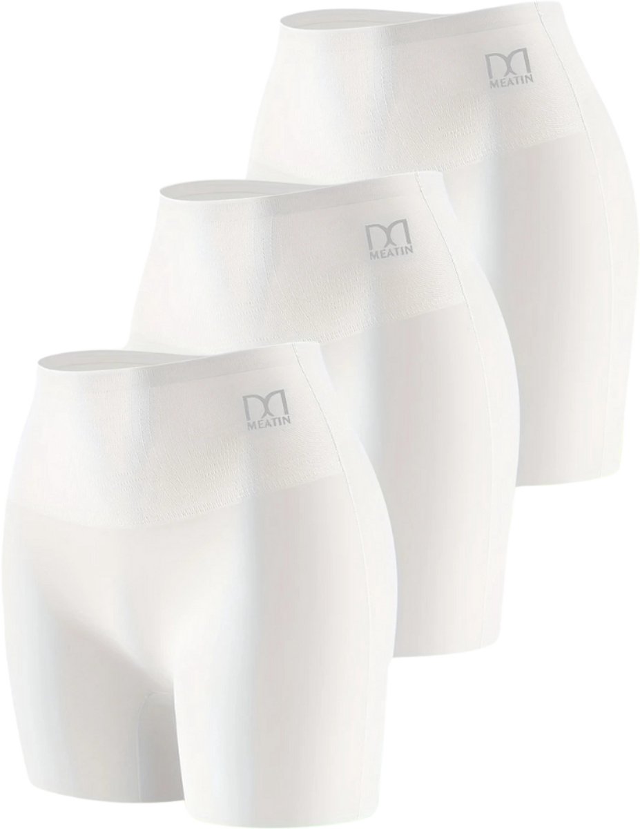 Bovista Biker Short Dames Korte Legging Lange Onderbroek Bikershort Met Pijpjes 3 Pcs Wit