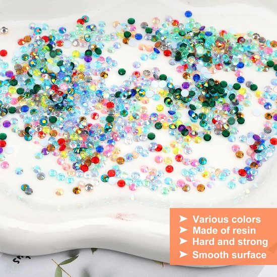 Hotfix Steentjes 1440 stuks Mix Size Platte Rug Strass Glitter Blauw