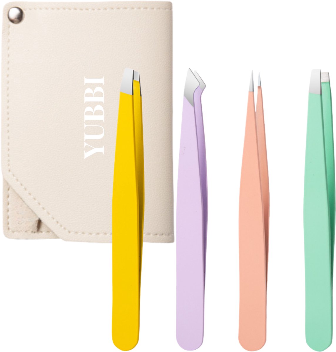 YUBBI Epileer Pincet Set - Tweezer Set - Dermaplanning - Trimmer - Opbergetui - Pastel