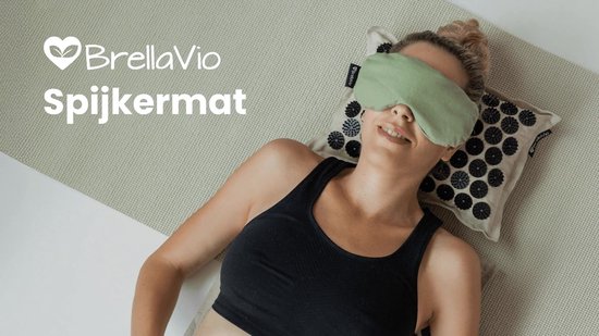 BrellaVio Spijkermat Set met Spijkerkussen - Groen - 74x44 cm - Acupressuur Mat - Spijkerbed - Acupunctuur Kussen - Shakti Massage
