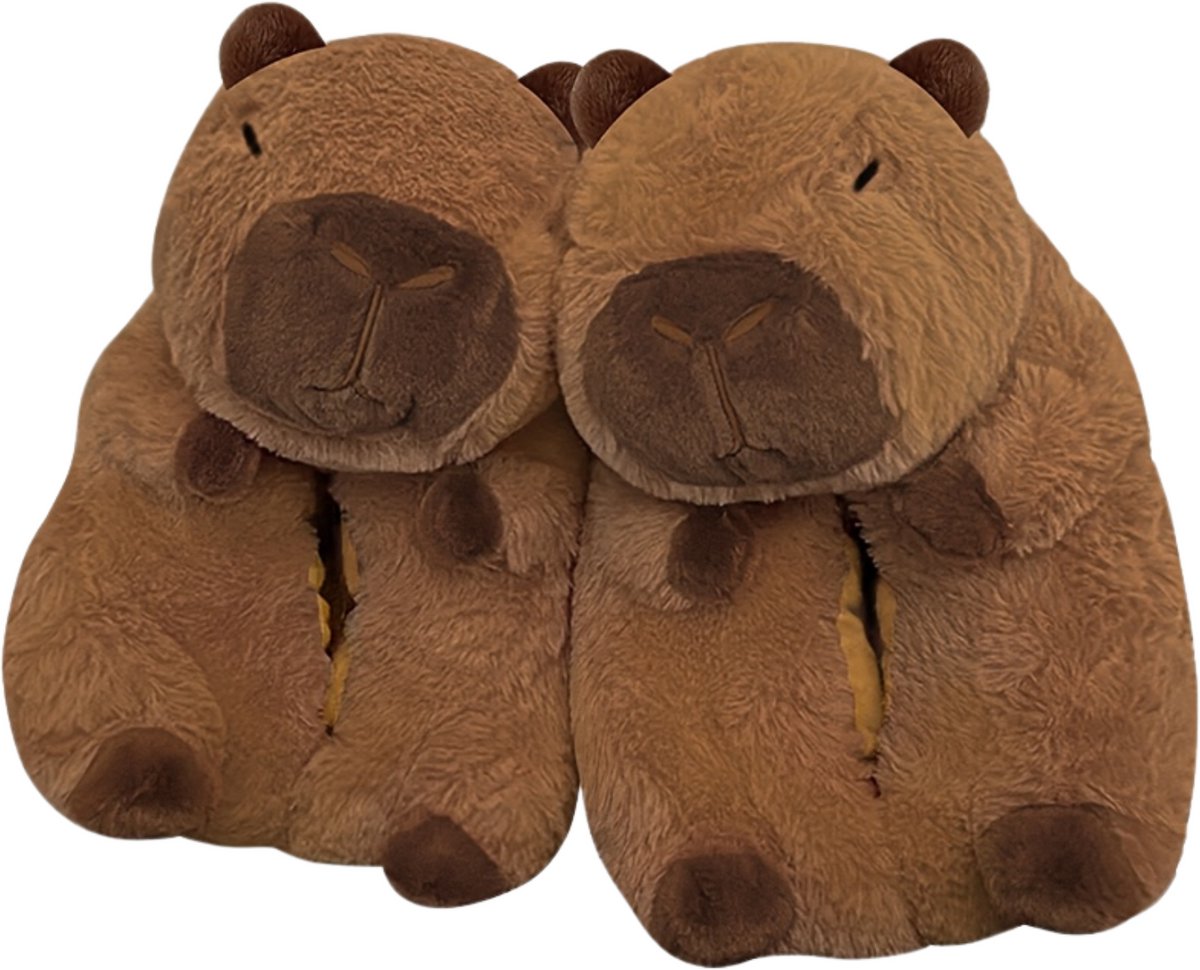 Grappige pantoffels | capibara sloffen | One size fits all maat 32 t/m 38 voor Kinderen, Dames en Heren | Kapibara Pantoffel | Zachte binnenschoenen | Meme Sloffen | Sloffen en Pantoffels maat 32, 33, 34, 35, 36, 37, 38