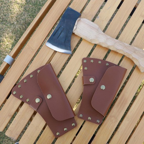 Inovra Plus - Bijlhoes en beschermhoes voor scherpe bijl - Leren bijlschede - 115 cm bijlrand - Outdoor camping en wandelen - Jachthulpmiddel — afbeelding 5