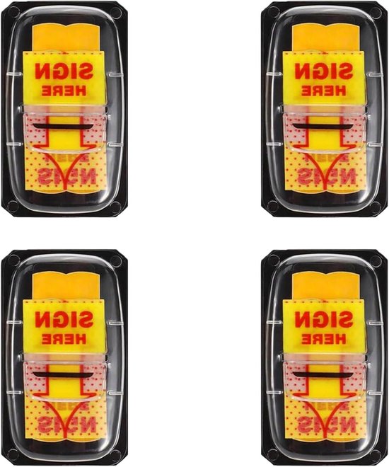 Inovra Plus - Stickers Teken Hier Bericht Vlaggen Notities, 200 Stuks Zelfklevende Handtekeningstickers voor Kantoordocumenten en Schoolbenodigdheden.
