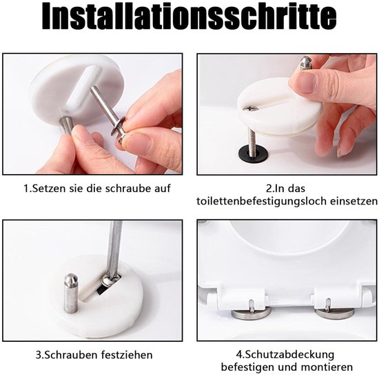 6 stuks wc-bril met schroef universele wc-bril bevestigingsset expansiebouten bevestigingsaccessoires toiletbril schroeven accessoires 304 roestvrij staal scharnier voor wc-deksel toiletbril