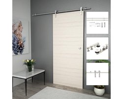 vidaXL - Schuifdeur - onderdelenset - 183 - cm - roestvrij - staal - zilverkleurig