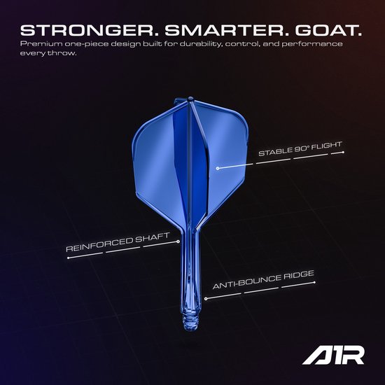 GOAT Air Blue Clear NO6 - Dart Flights Short van GOAT — afbeelding 4