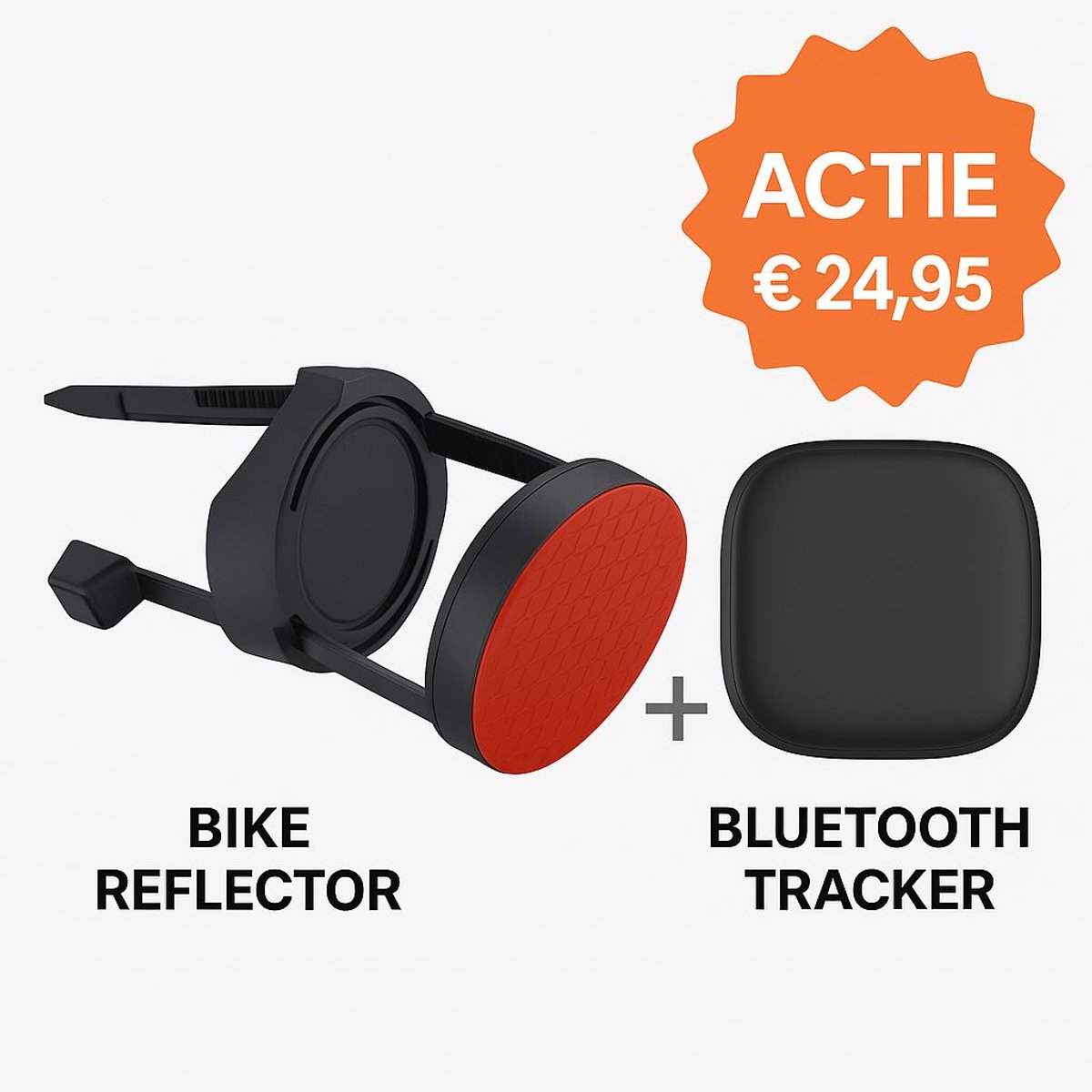 Fiets Reflector met Bluetooth Tracker – Alleen voor Apple iOS (Zoek Mijn iPhone) – AirTag Compatible – Vind je Fiets Terug – Onzichtbare Diefstalbeveiliging – Ideaal Cadeau - Kleur Rood