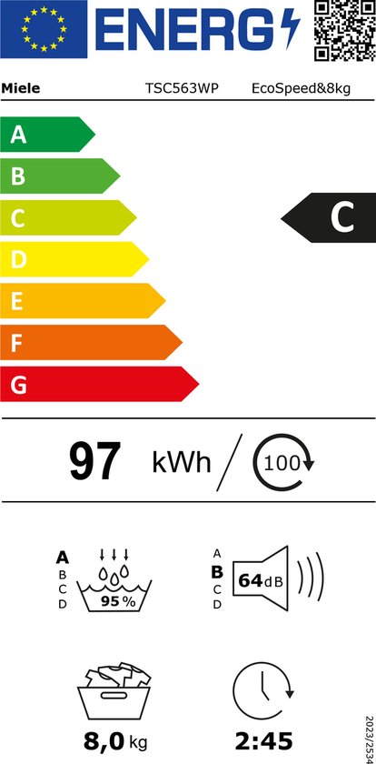Miele TSC 563 WP - Sèche-linge à pompe à chaleur - EcoSpeed ​​​​- WiFi