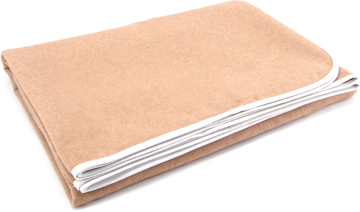 sleepling 150 x 200 cm plaid | knuffel- en sofadeken | van katoenmix | Made in Germany | wasbaar op 30 graden | beige