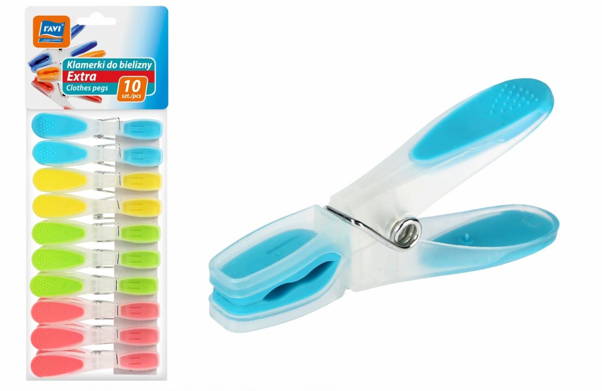 RAVI Extra Serie - Multicolour Was Knijpers - 10 stuks - Kunststof