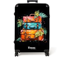 NoBoringSuitcases.com NoBoringSuitcases.com® - Koffer groot - Reiskoffer lichtgewicht - Stapel koffers als street art - Rolkoffer met 4 wielen - Grote trolley XL - 98 liter bagage