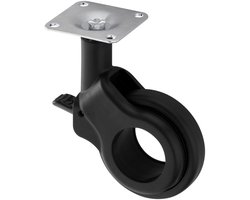 Design meubelwiel BONN zwart met rem, Ø 60 mm, max. belasting 30 Kg, hoogte 92,5 mm zwenkwiel Transportwiel van SOTECH