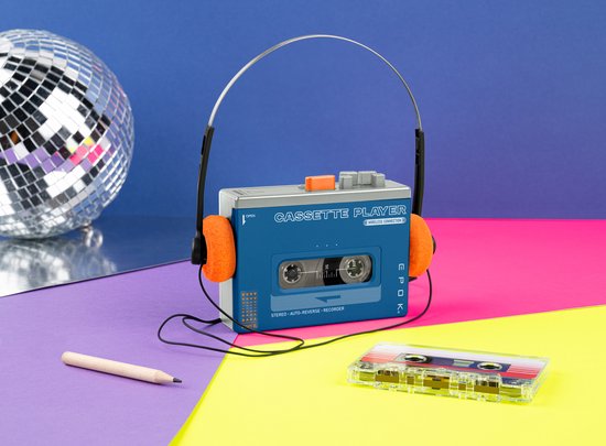 BLUETOOTH AUTO REVERSE CASSETTE SPELER- BLAUW van Victrola — afbeelding 2