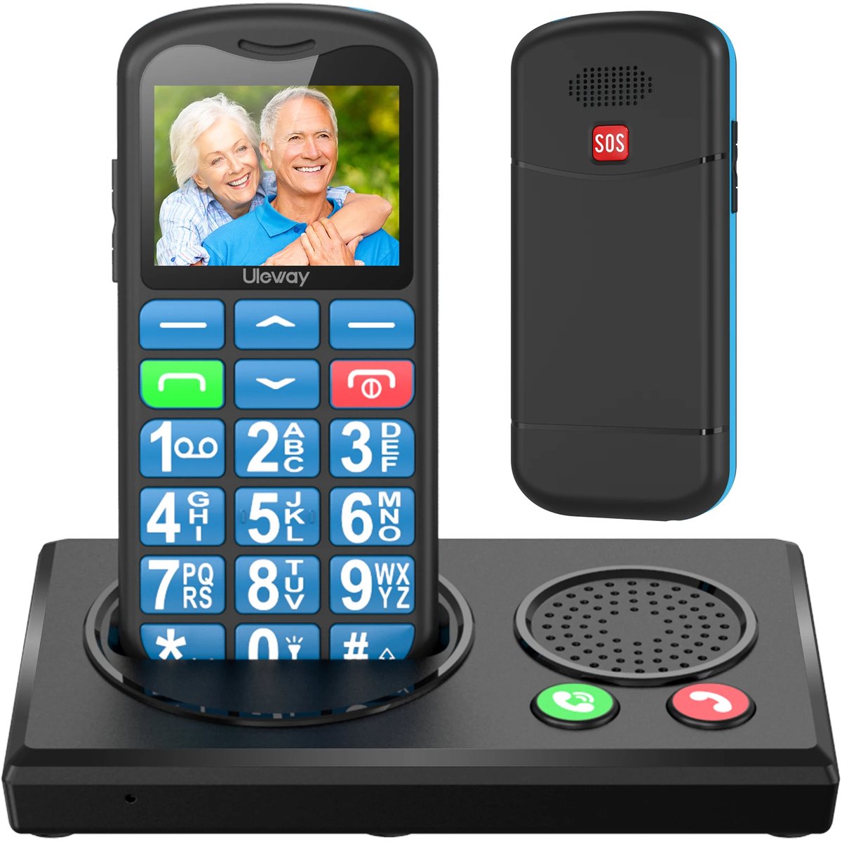 Xcruiser 4G mobiele telefoon voor senioren, eenvoudig te bedienen, mobiele telefoon voor senioren met grote toetsen, hoog volume, SOS-functie, USB C, laadstation, snelle oproep, wekker, 1000 mAh batterij,