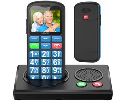 Xcruiser 4G mobiele telefoon voor senioren, eenvoudig te bedienen, mobiele telefoon voor senioren met grote toetsen, hoog volume, SOS-functie, USB C, laadstation, snelle oproep, wekker, 1000 mAh batterij,