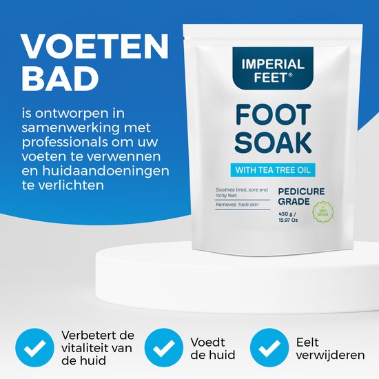 Voetenbad Zout – Nail & Sole Soak – met Tea Tree Oil & Epsom Zout – Verzorging voor Nagels en Zolen – Bij Vermoeide en Zware Voeten