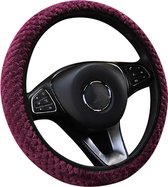 Zachte Stuurhoes Auto 37-38 cm - Wijnrode Pluche Motief - Kasey Products