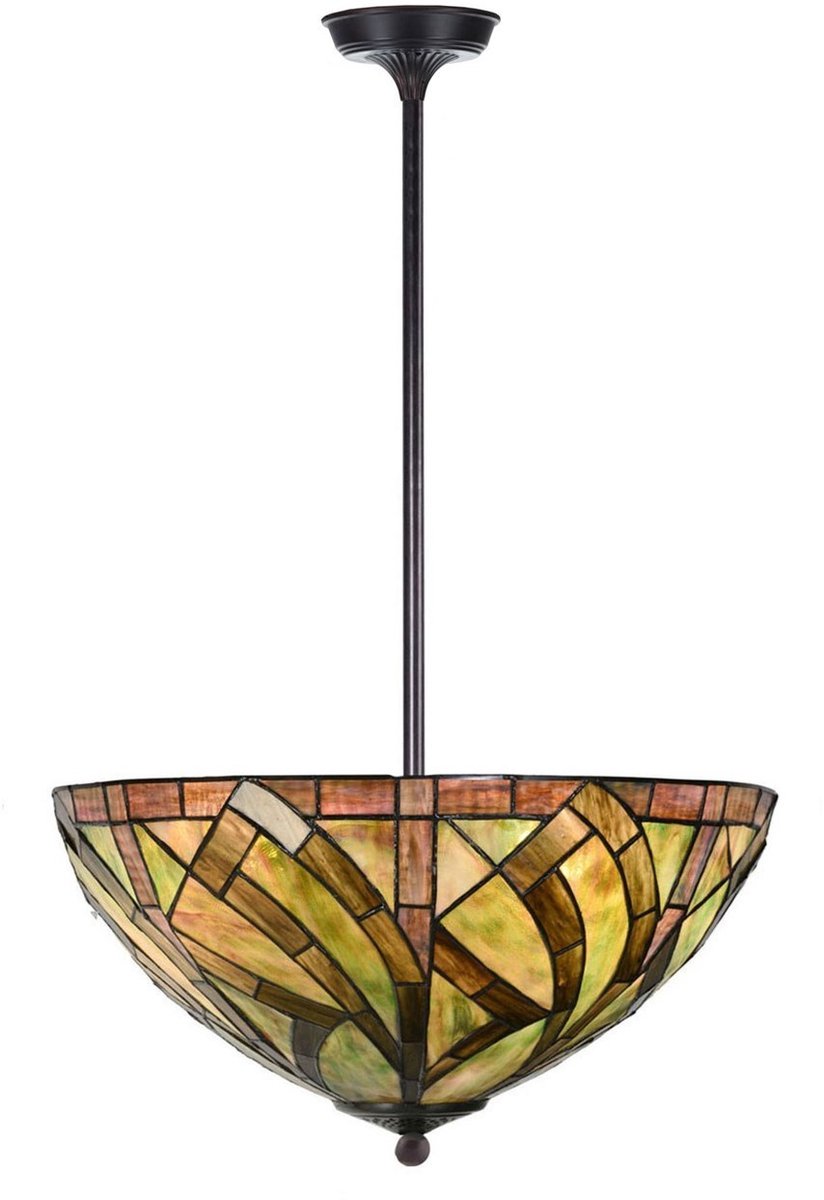 Coloured by Art Tiffany Hanglamp Up-light Willow - Art Deco Trade Donkergroen
