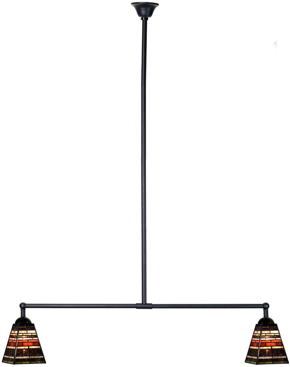 Coloured by Art Tiffany T-lamp 2 lichts Industrial Small - Art Deco Trade Zwart
