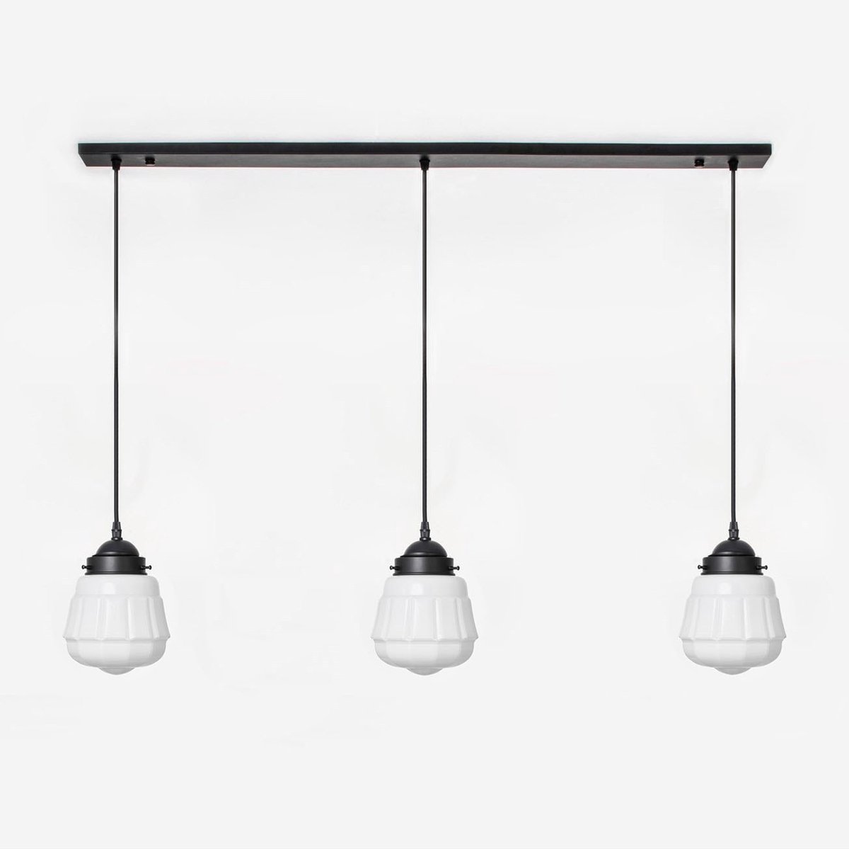Coloured by Art 3 x Cadence lampen aan plafondbalk Moonlight - Art Deco Trade Zwart