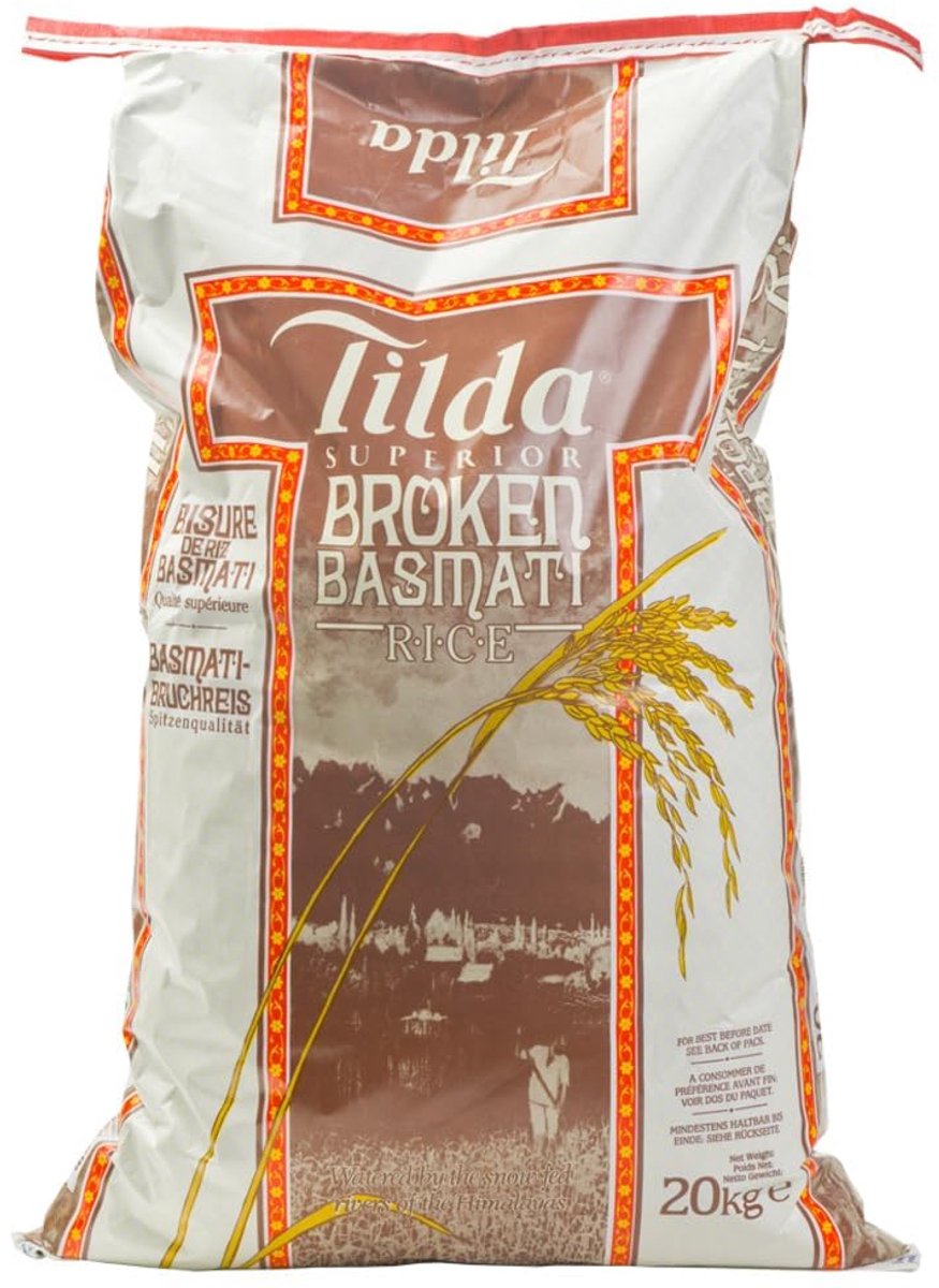 Tilda Gebroken Basmati rijst - glutenvrij & aromatisch - 20 kg