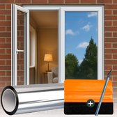 Reflecterende Raamfolie Privacy - 120 x 200 cm - Met Rakel & Mesje - Spiegeleffect - Raamfolies Statisch