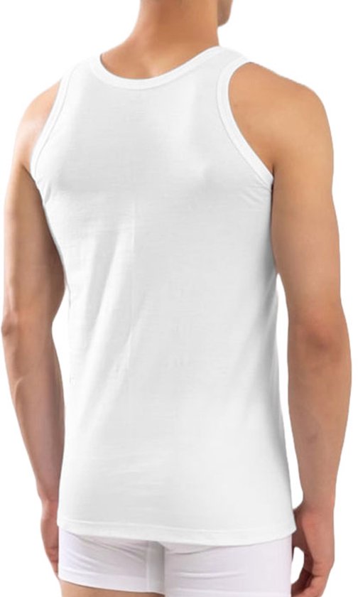 Calzera Lot de 4 Maillots de corps Chemises - Qualité Premium - 100 % Katoen peigné - Wit - Taille L