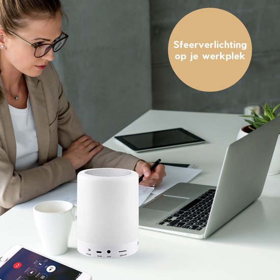 Fienosa RGB sfeerlamp met Bluetooth speaker - Multi Colour LED - Kerstcadeau - Draadloos - Kampeerlamp - Camping Lamp - Bedlamp - Touch Bediening - USB Oplaadbaar - Dimbaar - Terraslamp - Tuinlamp - Energiezuinig van Fienosa — afbeelding 5