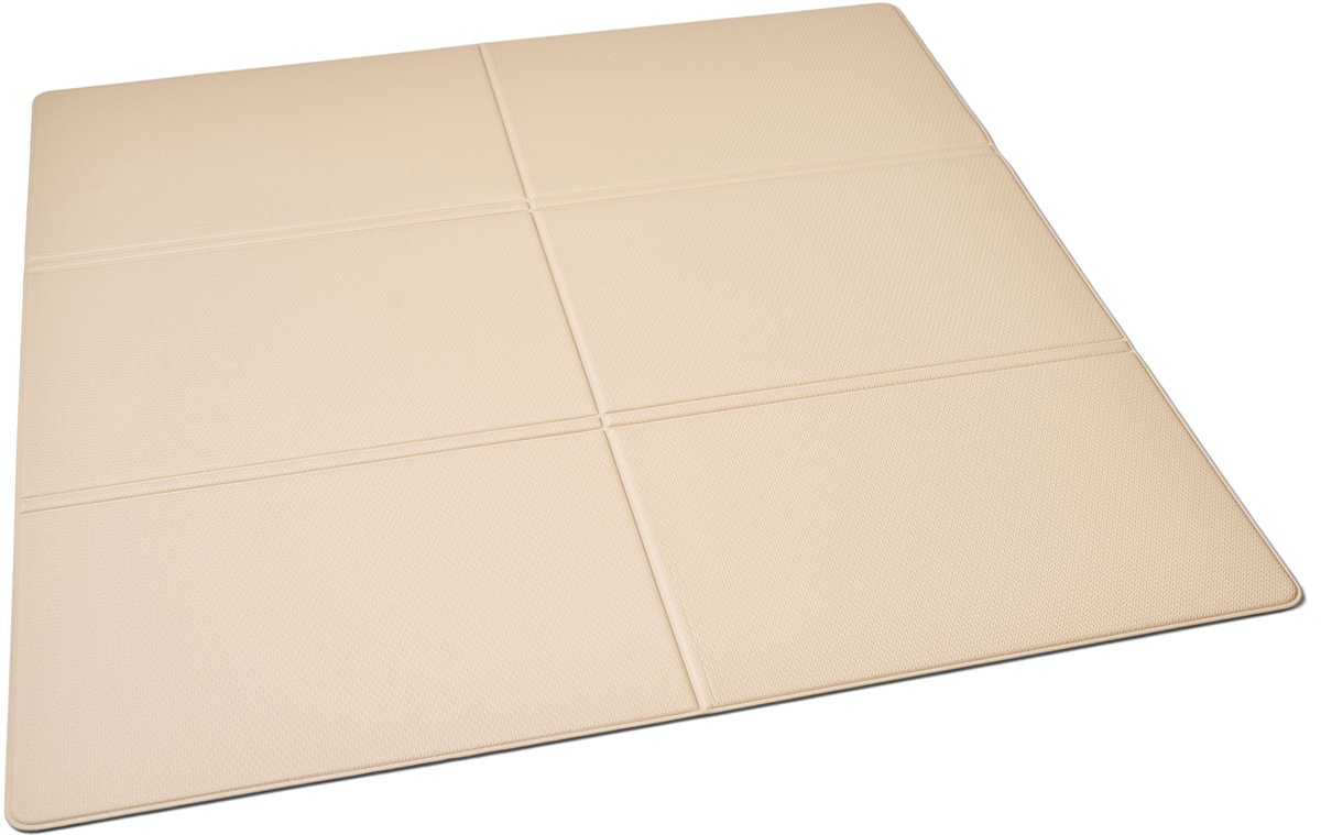 Beige opvouwbare speelmat - Little gem - Sandy Bliss - 140 x 140 cm - afwasbaar & antibacterieel - voor binnen EN buiten - UV bestendig - eerste speelmat baby