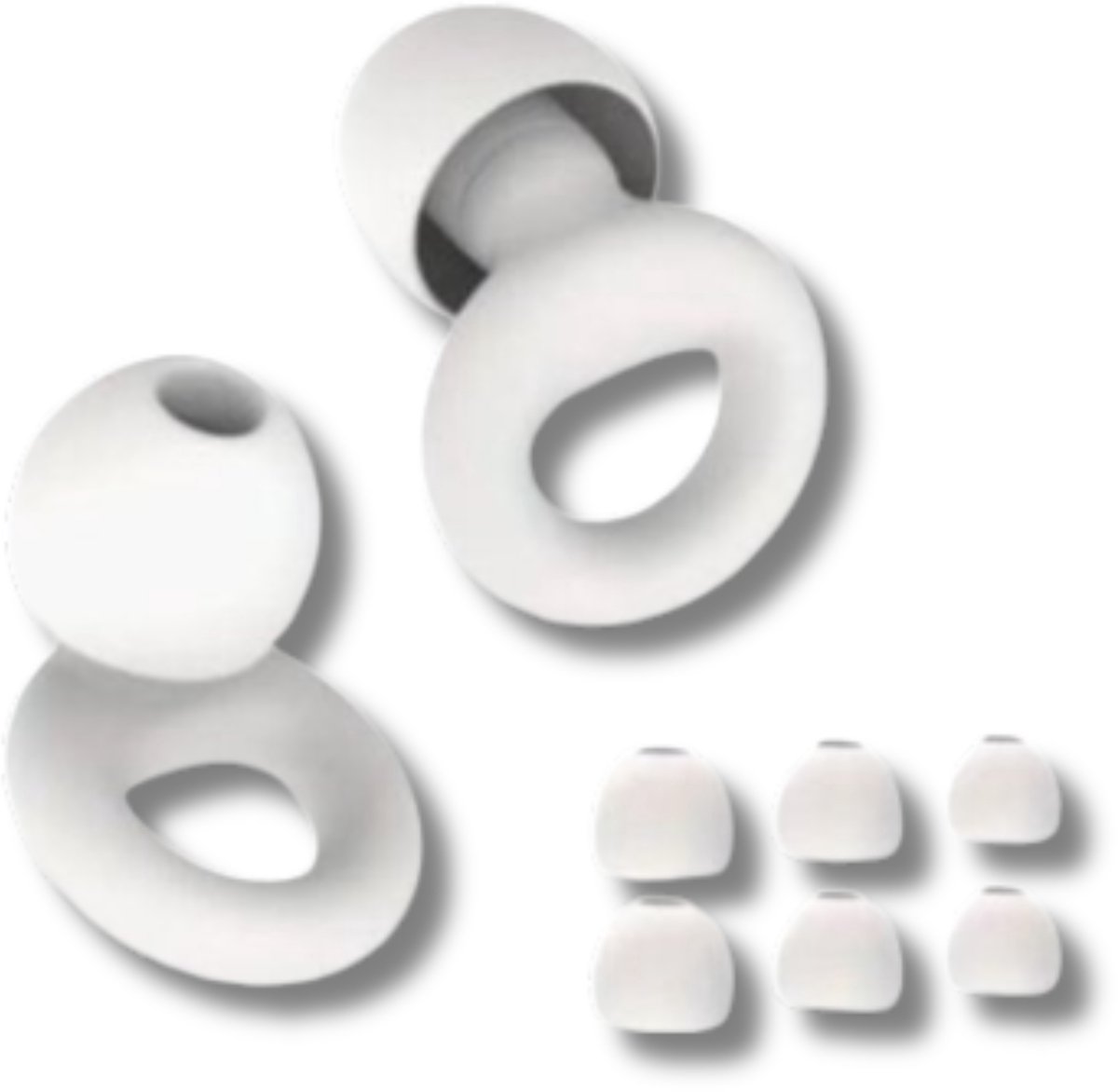 BMJ Trading® - Ear Plugs - Oordoppen Slapen - Festival Oordopjes - Party Plugs - Earplugs - Wit - SNR 26 dB Demping - Oordopjes voor Geluidsdemping - Oordoppen Snurken - Oordopjes Slapen - Siliconen - 8 Dop - Earplugs Slapen -