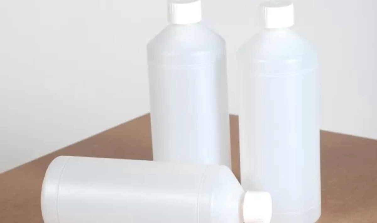 Fles 1 liter HDPE - transparant - UN-Y1.6 - set van 10 stuks - incl. dop