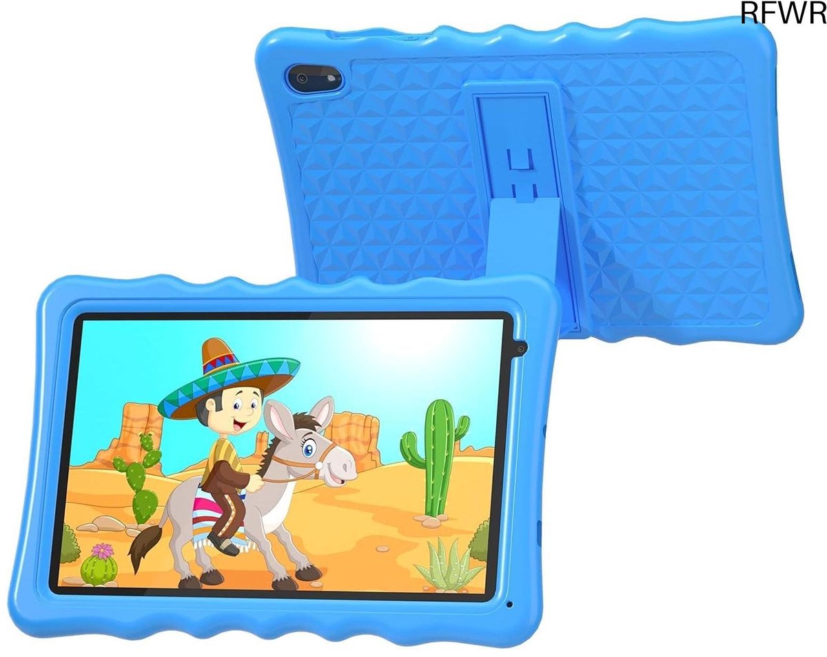RFWR® 10,1 inch Kindertablet met Android 13 – Schokbestendig, Dual Camera, 32 GB, Ouderlijk Toezicht, Multifunctioneel
