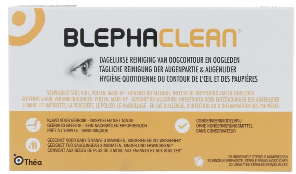 Goedkoopste Thea Blephaclean Steriele Compressen 20 stuks