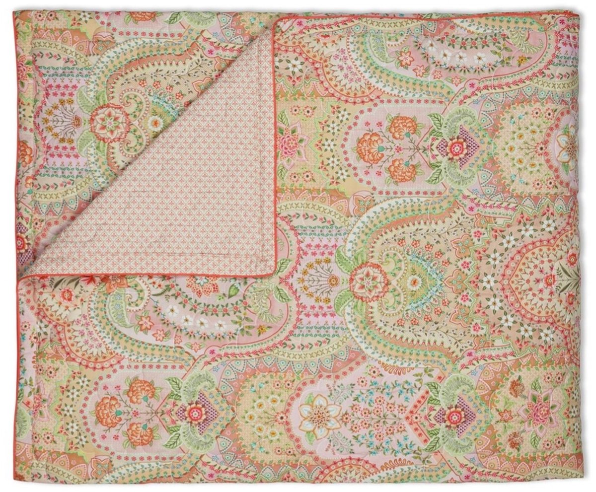 Pip Studio Jabali Flower Bedsprei - 180x260 cm - Koraalrood