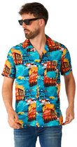 OppoSuits Shirt - IT - Heren Halloween Overhemd - Halloween Shirt - Korte Mouwen - Carnavalskleding - Zwart - Maat: S