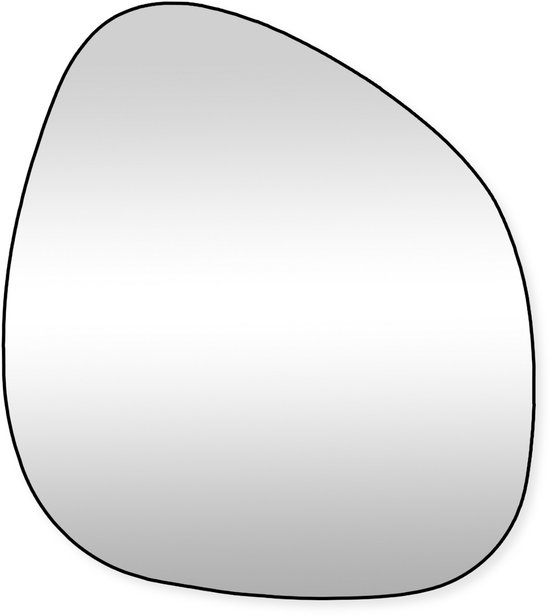 Miroir mural SensaHome Alaric – Miroir organique – Design asymétrique – 70 x 70 cm – Zwart