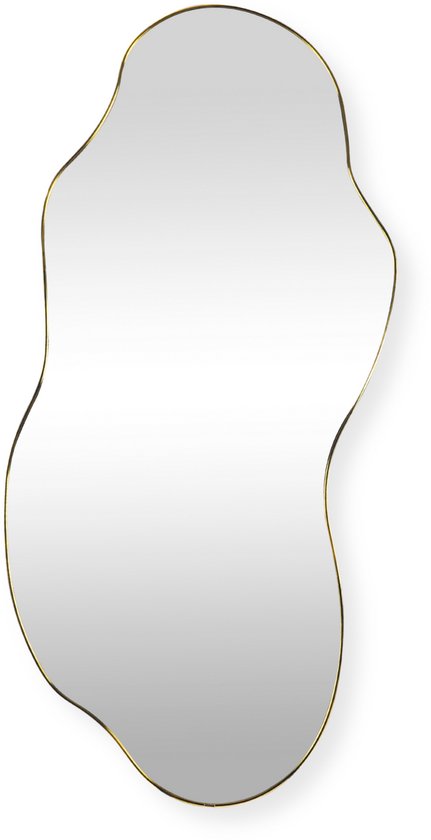 SensaHome Luciano Wandspiegel – Organische Spiegel – Asymmetrisch Design – 120x60 cm – Goud