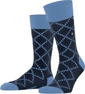 Burlington Ferry Road gedessineerd wol sokken heren blauw - maat 40-46