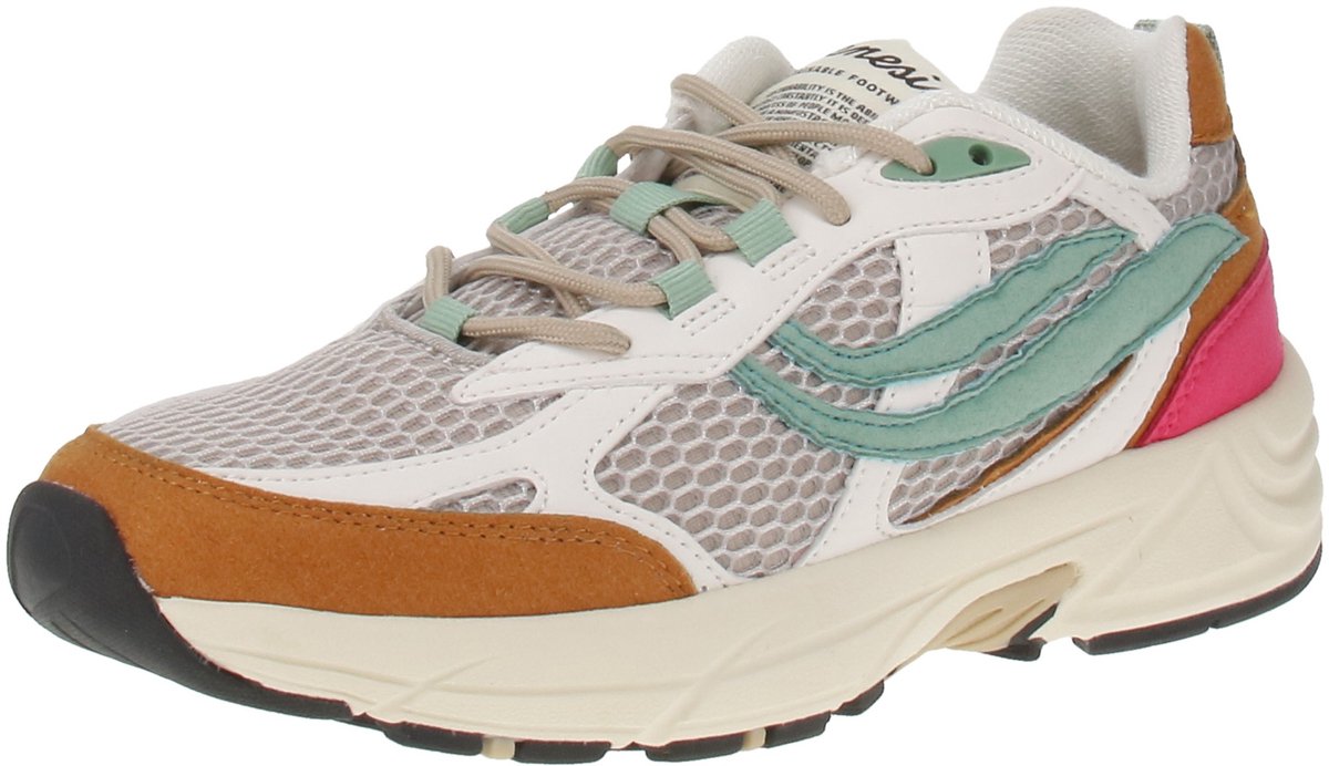 Genesis 1005846 G-Eco`99 2-Tone Mesh - Damessneaker - Cognac-Wit-Grijs