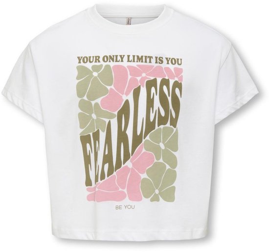 ONLY KOGDUFFIE LIFE S/ S PRINTED TOP JRS T-shirt Filles - White brillant Fearless