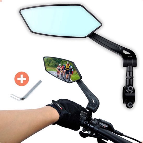 Rétroviseurs Pour Vélo Et Moto Verre, Réglable 360 Rotations Rotatif