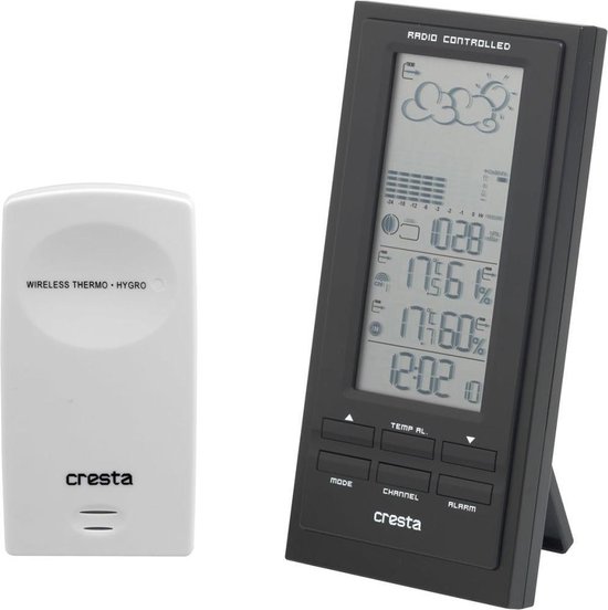 Cresta BAR500 - Weerstation Met Barometer en Hygrometer - Digitaal - Zwart